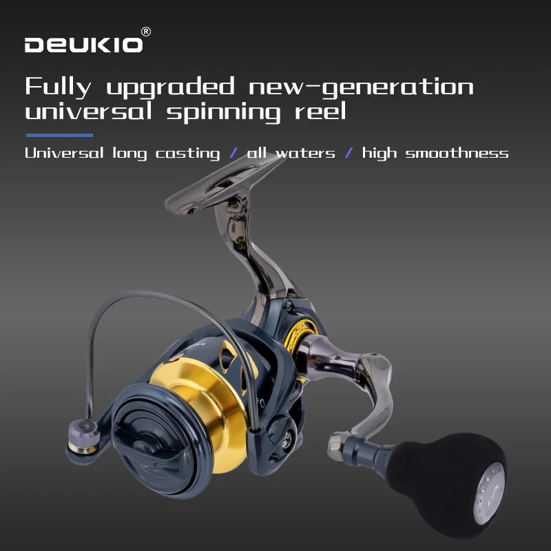 Carrete de pesca giratorio DEUKIO de peso ligero 3 + 1BB 10kg carrete de tallado CNC de arrastre para bobina de pesca de agua salada de lubina - imagen 3