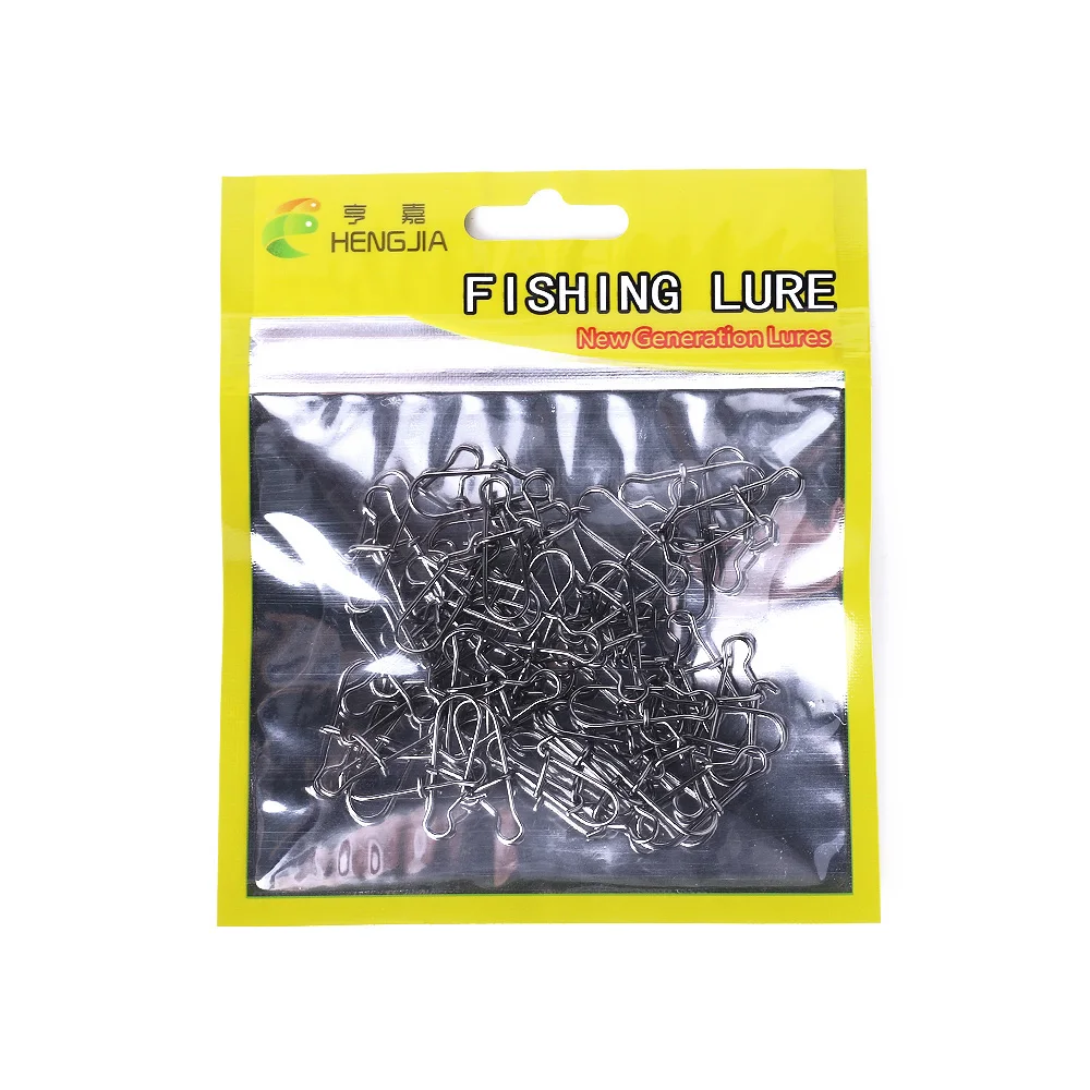 50 Uds. De acero inoxidable para pesca, Pin de presión con gancho, Clip Fastlock, accesorios, aparejos para barril, anzuelo de señuelo giratorio - imagen 5