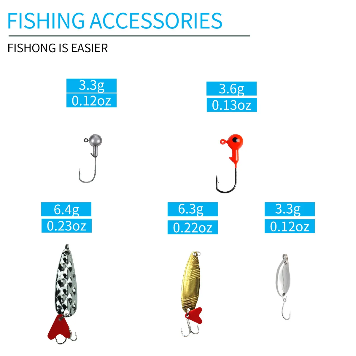 Kit de pesca con señuelos duros, vinilos y anzuelos giratorios - imagen 3