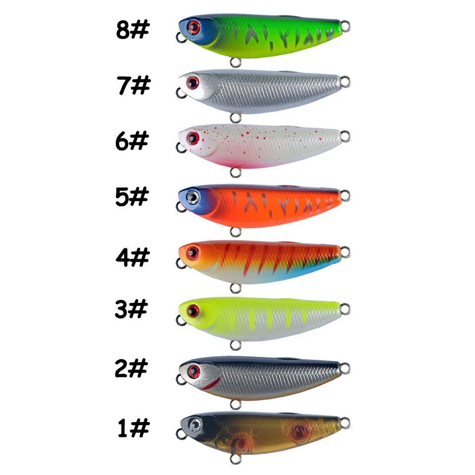 Mini señuelos duros de Lucio, cebos artificiales con anzuelo triple, aparejos para nadar, 5cm, 4,8g, 1 unidad - imagen 5