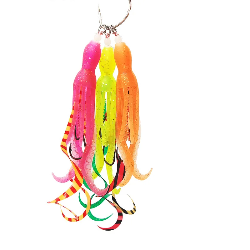 Señuelo falda calamar silicone luminoso – Jigging lento curricán mar - imagen 3