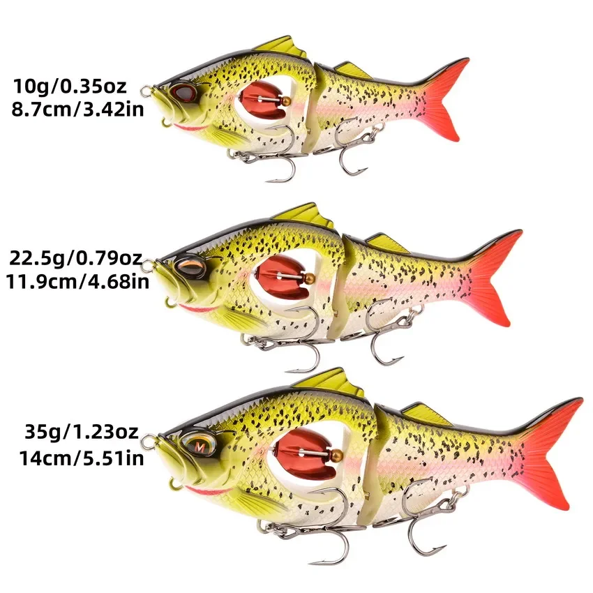 Señuelos de Pesca de lubina multiarticulados, cebo duro realista para pesca de trucha y perca, 10g/22,5g/35g, 1 unidad - imagen 2