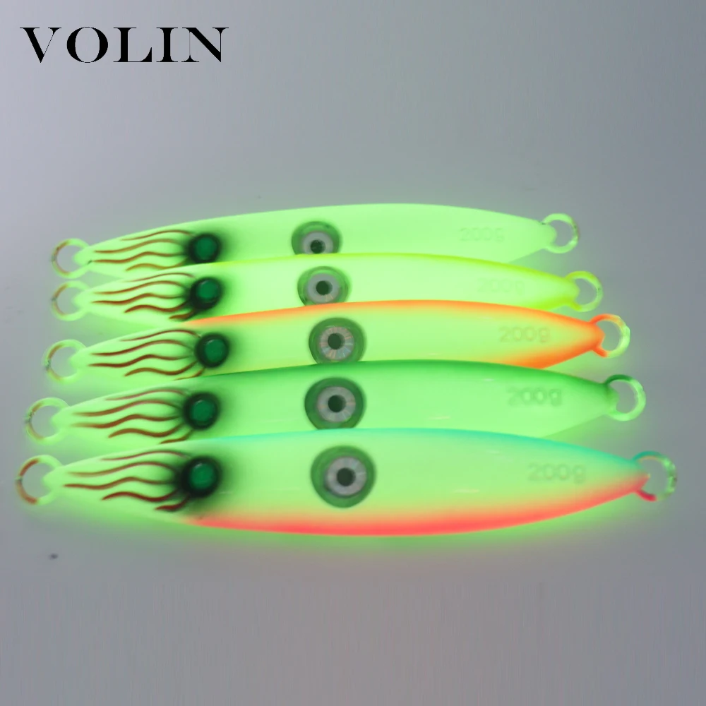 VOLIN-señuelo de pesca Jigging de Metal, 120g, 150g, señuelo luminoso para barco Jigging, parpadeable en agua, cebo duro, aparejos de pesca de mar - imagen 3