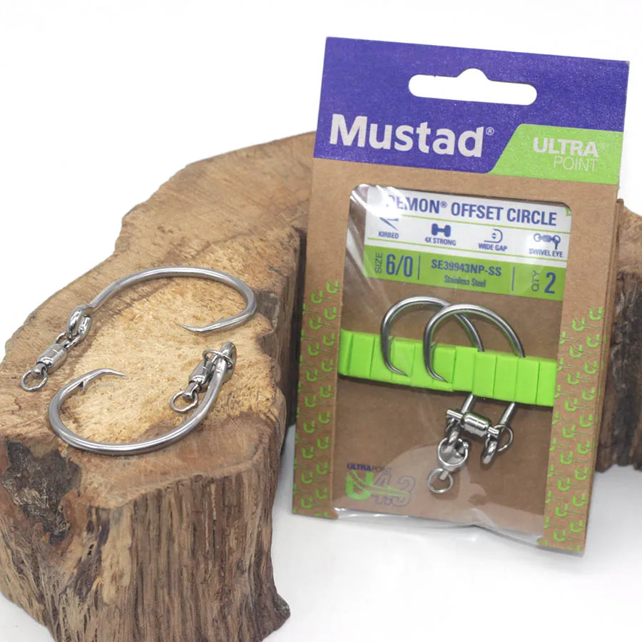Mustad SE39950NP-SS Swivel Demon 3X anzuelos de pesca circulares fuertes y perfectos - imagen 5