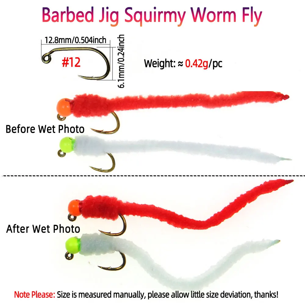 Bimoo Mosca Squirmy con púas – Hundimiento rápido para trucha - imagen 2