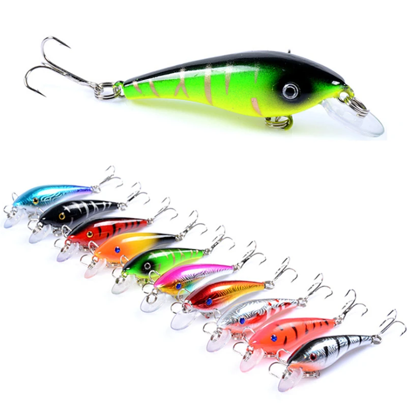 Cebo Artificial para pececillos De Pesca, Señuelos De Pesca De 5,7 cm/g 4,4, ojo 3d, perca De Río, Crankbait duro, Wobbler De hundimiento, 1 unidad por caja
