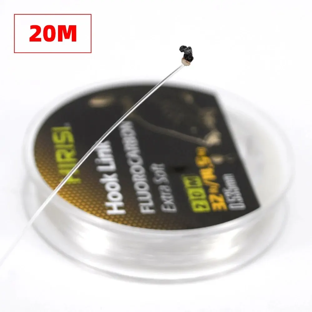 Hirisi-sedal de pesca de carpa, hilo de pesca de fluorocarbono súper rígido, aparejo Chod, 15lb, 20lb, 27lb, 32lb, transparente, 20m - imagen 2