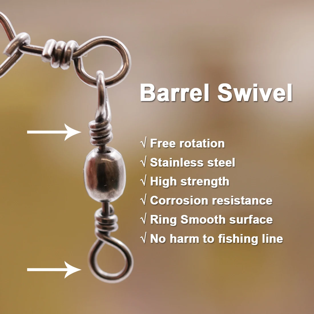 FishTrip 25 uds barril giratorio cuadrado Snap 13 ~ 141 libras pesca Snap con mosquetón conector de pesca de acero inoxidable - imagen 5