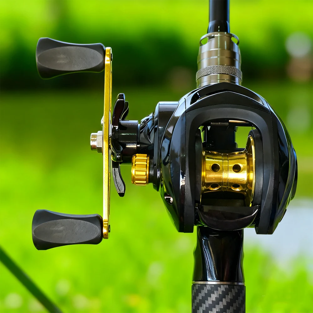 Carretes de pesca de fundición, freno magnético, carrete de aluminio, varilla 18 + 1 BB 7,2: 1, relación de engranaje, señuelo, carrete de pesca, productos, accesorios para Lucio - imagen 3