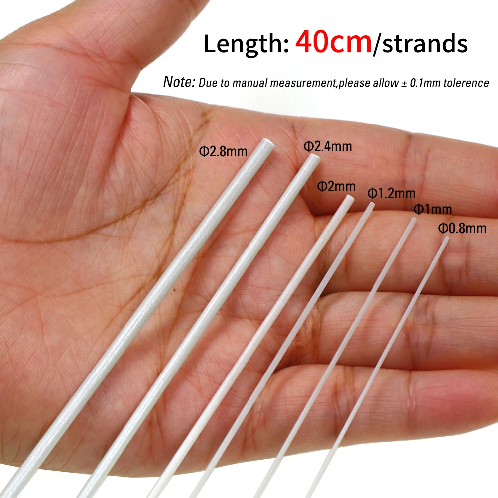Palo redondo de fibra de vidrio para anzuelos de calamar, accesorios de aparejos de pesca, flotador de construcción, 1mm, 2mm, 200 unidades - imagen 3