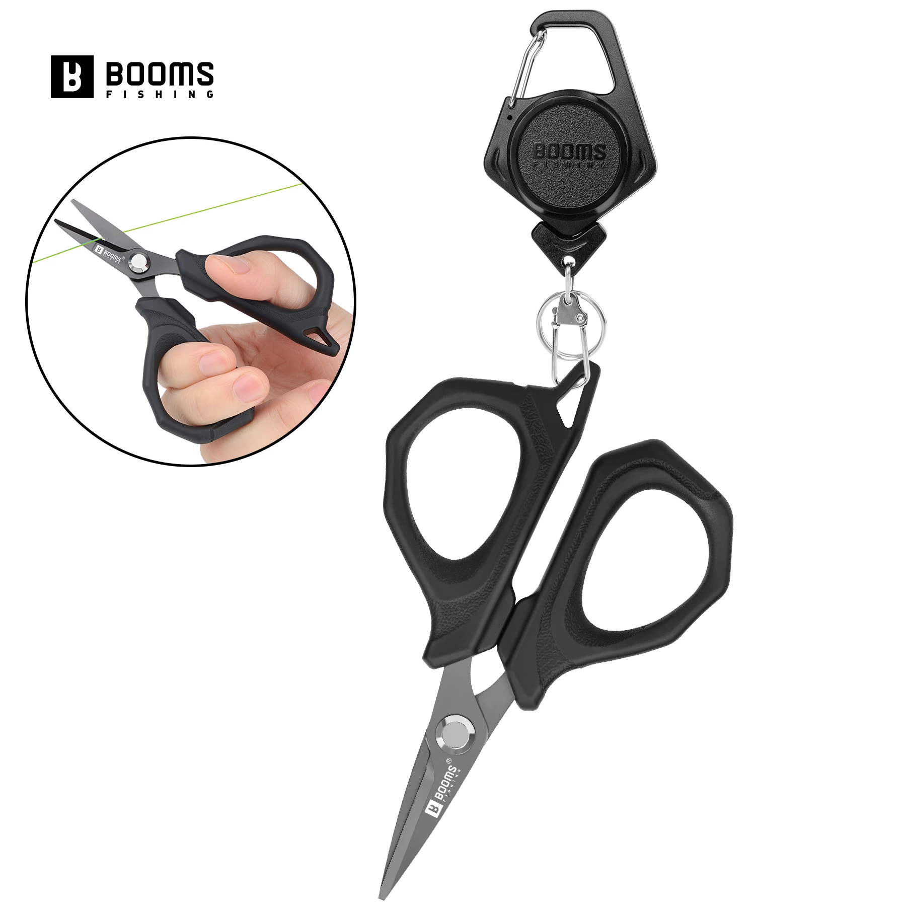 Tijeras Booms Fishing S07 – Acero inoxidable retráctil para trenzado - imagen 4