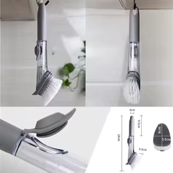 Cepillo Esponja Largo Lavavajillas Cocina Dispensador Jabón Presión