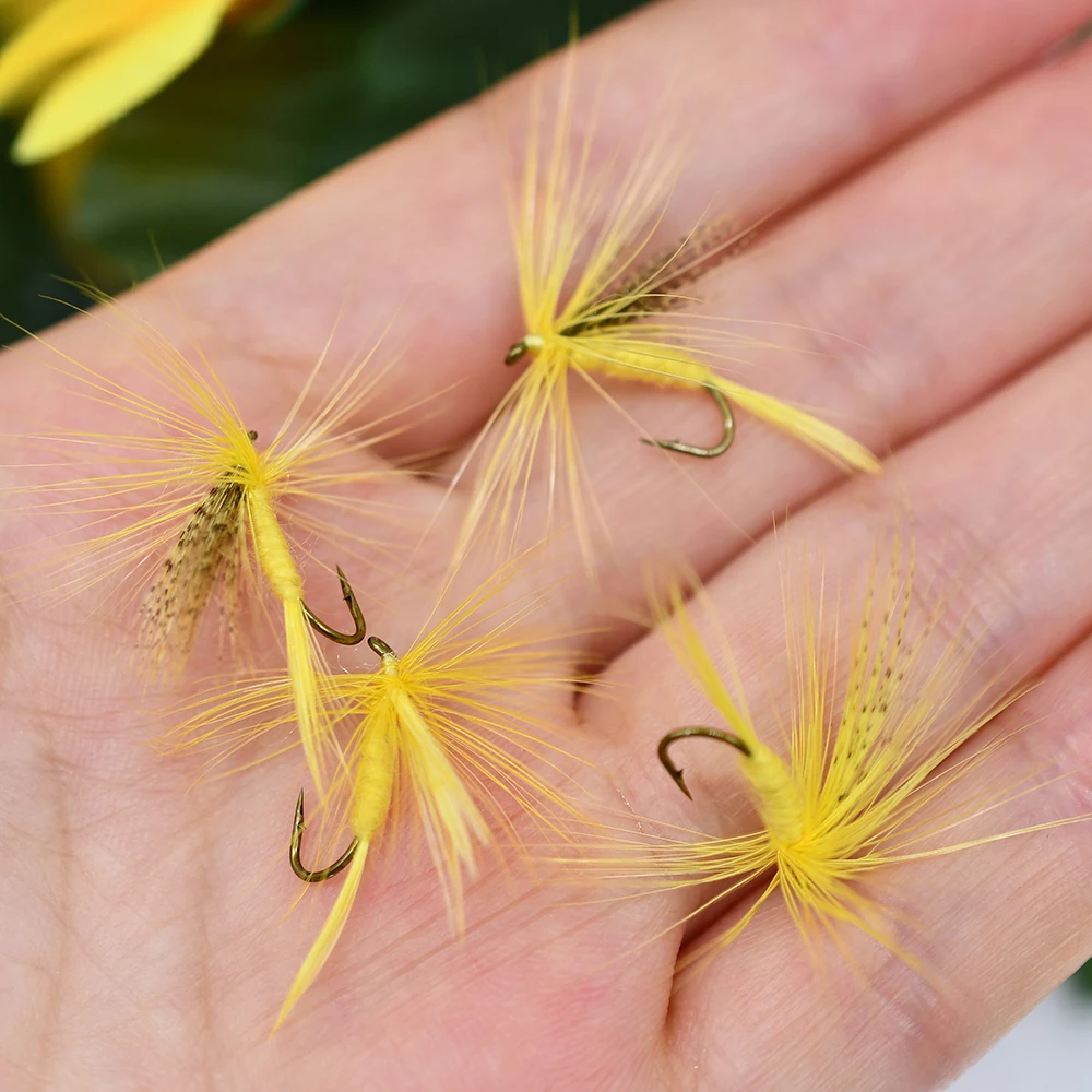 MNFT 10PCS 12 #   Señuelo de pesca con mosca estilo insecto MosquitoTrout moscas señuelos anzuelo pesca en seco - imagen 4