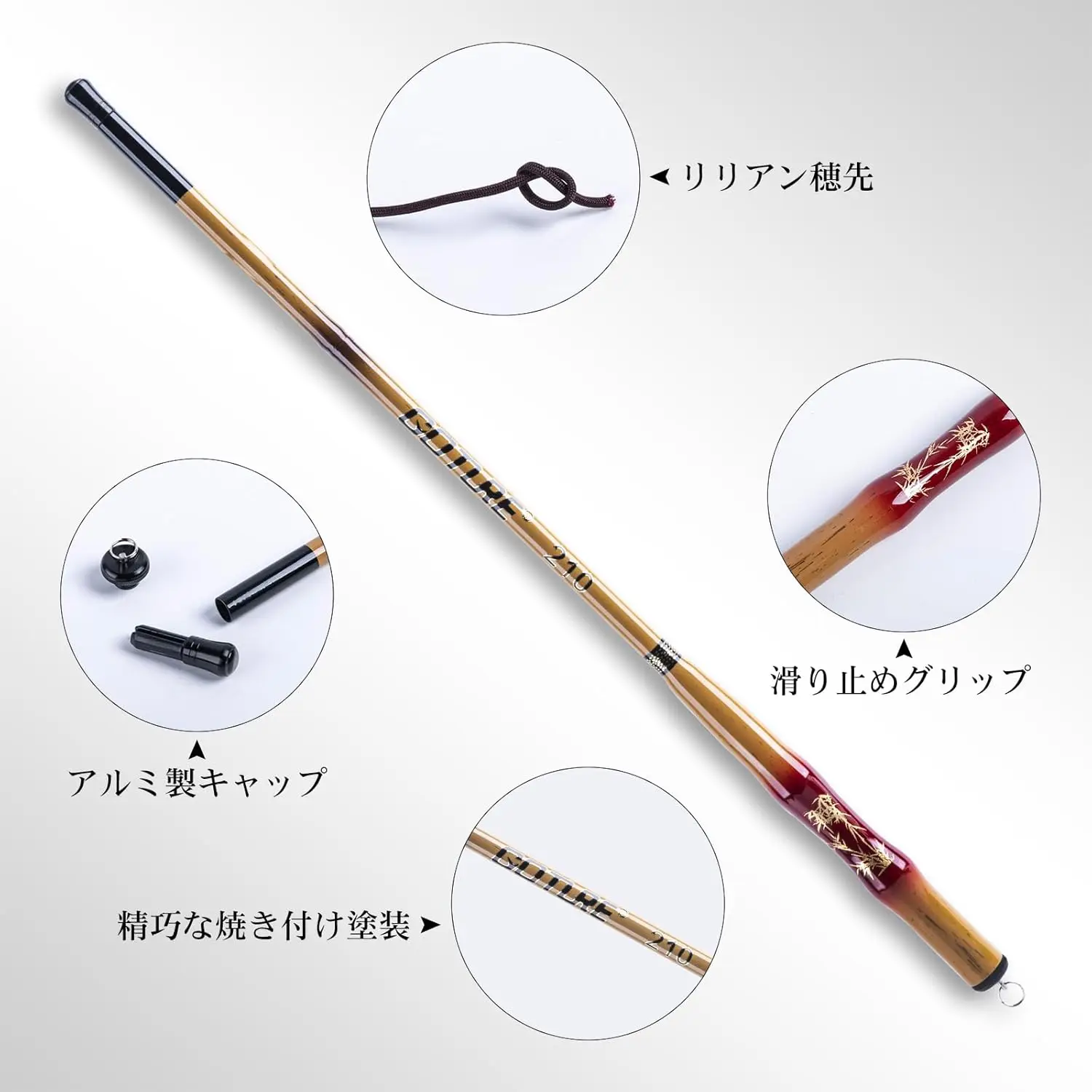 Caña de pescar de imitación de bambú Goture, caña de carbono de 5-17 secciones, 1,8 m2,1 m2,4 m2,7 m3 m3,3 m3,6 m3,9 m4,5 m5,4 m, corriente extensible compacta - imagen 2