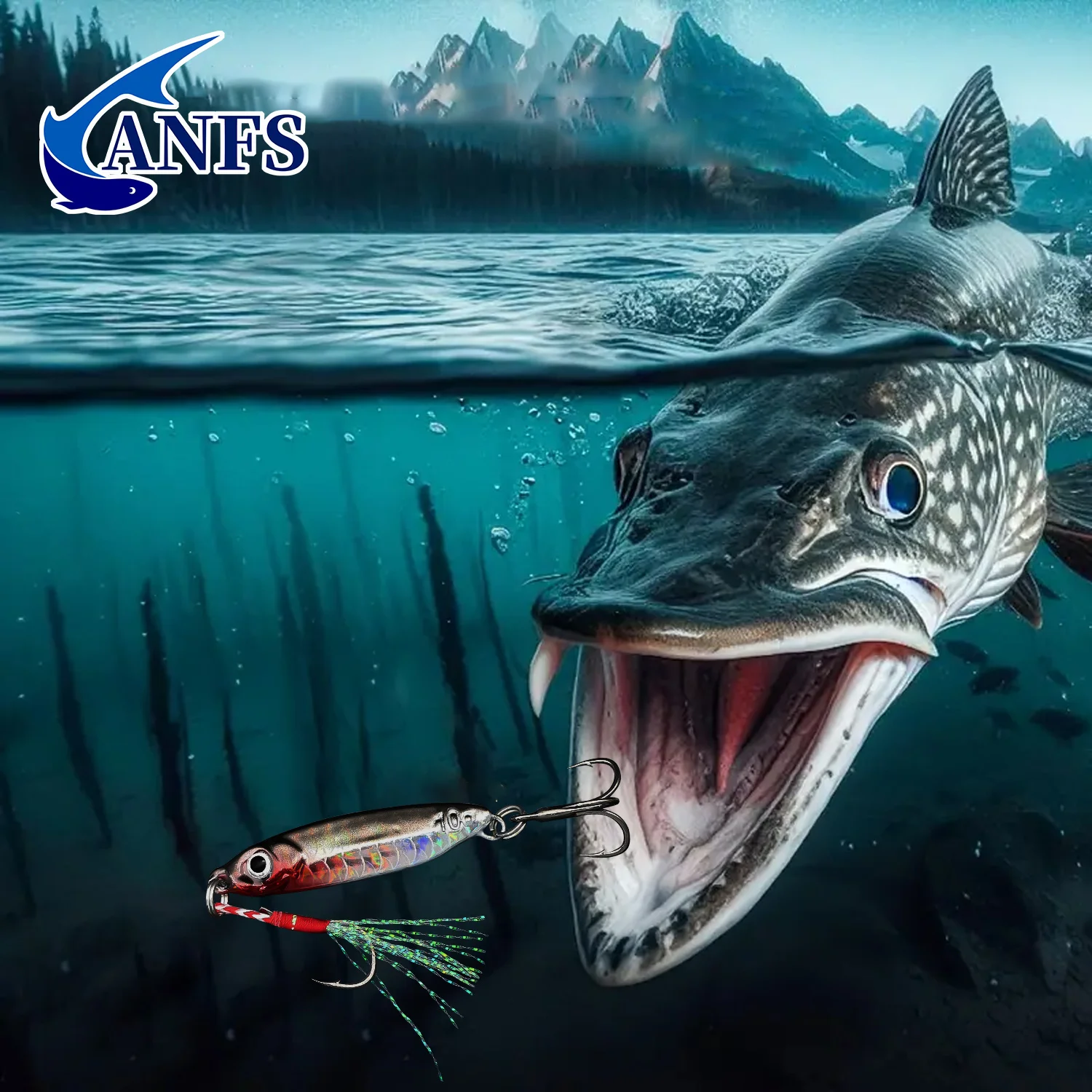 ANFS-gabarito de Metal de fundición larga con ganchos dobles, cebo falso VIB para agua dulce y salada, increíble señuelo de pesca, regalos para hombres, 5 uds. - imagen 3