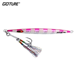 Goture 1 Uds brillo 80g 160g 200g plantilla de Metal señuelo de Pesca Jigging cebo Spinnerbait cuchara Swimbait Pesca señuelo duro Artificial