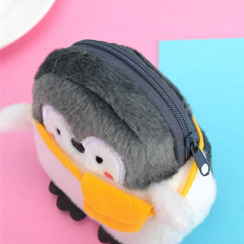 Bolso de hombro pequeño pingüino Kawaii pingüino Cartera de felpa pingüino suave monedero de felpa niñas amantes regalos de San Valentín pequeño - imagen 5