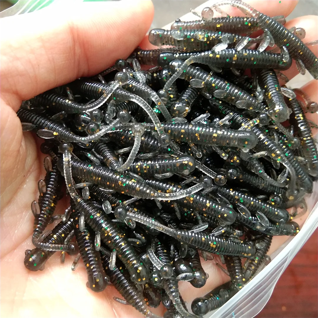 Señuelo de gusano pequeño para pesca, aparejos de pesca de calamar, Lucio, 240 piezas, 4cm, 0,3g - imagen 2