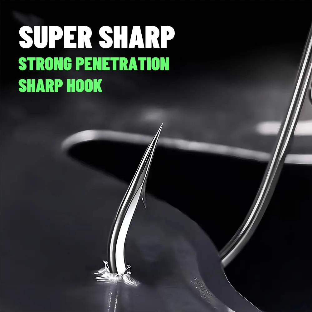 ZUKIBO Ned-anzuelo de plomo, cebo suave, accesorios de pesca, caja antibobinado, gancho individual, acero rico en carbono, anticorrosión de agua de mar Gancho de la plantilla de la plantilla de la plantilla delicada - imagen 5