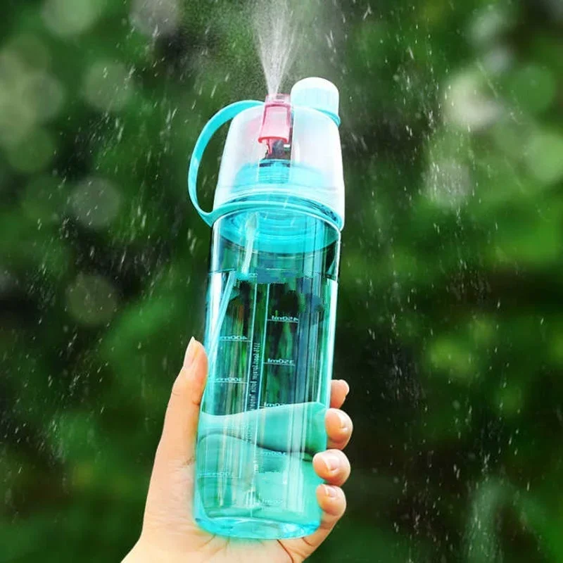 Nueva botella de agua pulverizada creativa de 600ml, botellas atomizadoras portátiles para deportes al aire libre, gimnasio, botellas para beber, pistolas de agua - imagen 5
