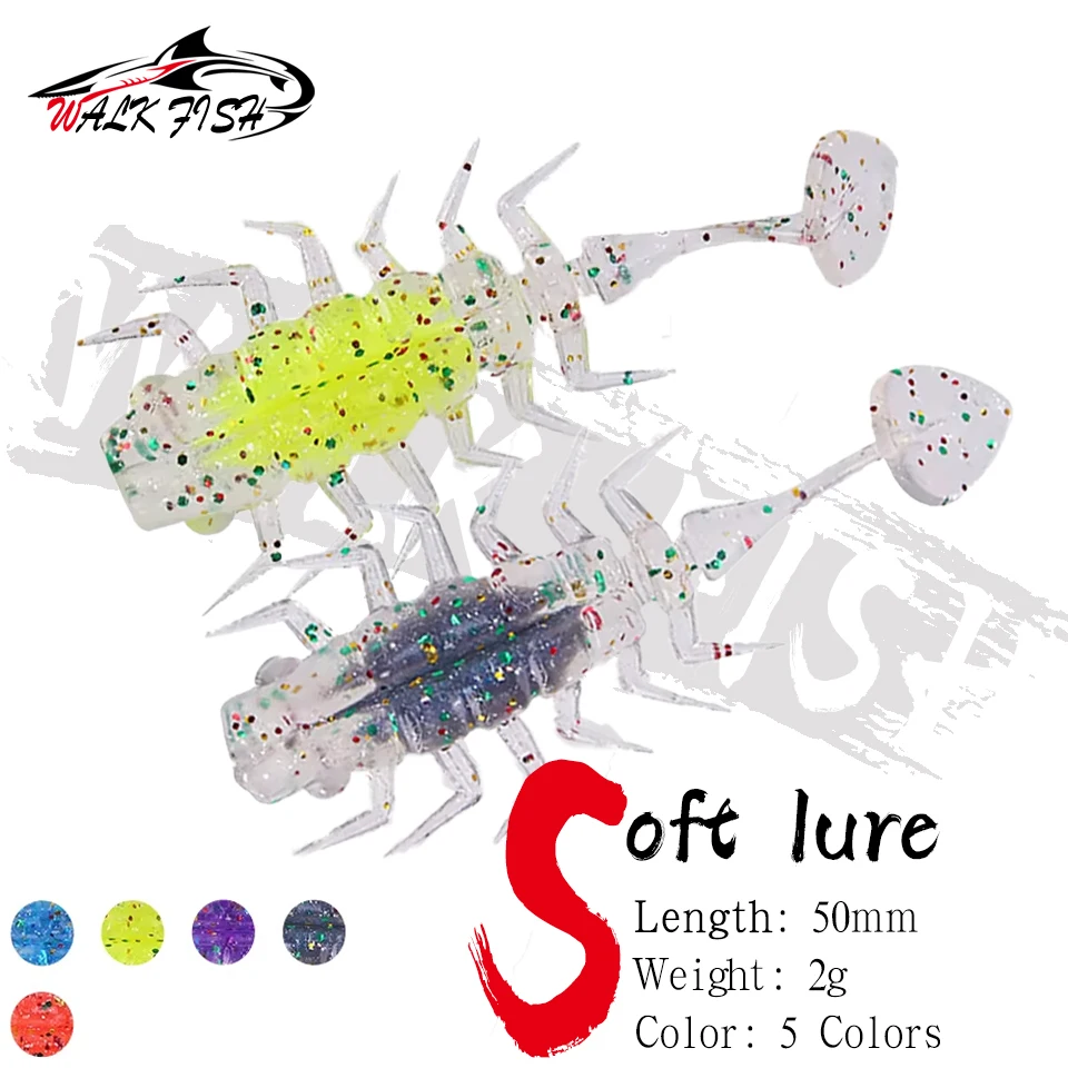 Vinilo Walk Fish 5 cm – Cola T flotante con láser para trucha y lubina