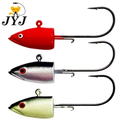 JYJ Jig Head 3D Ojos Inox para Lucio Lubina Vinilo Suave