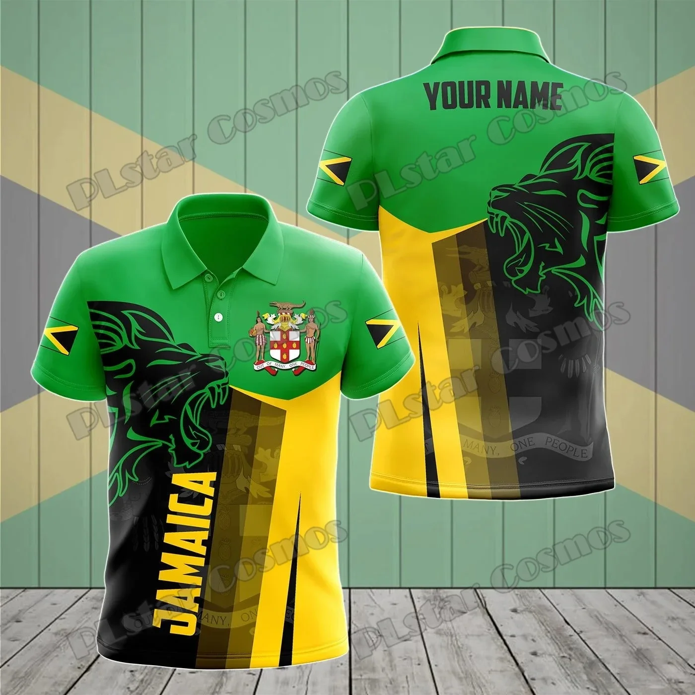 PLstar Cosmos-Camiseta de manga corta con estampado 3D para hombre, Polo con nombre personalizado, abrigo de armas de Jamaica y bandera, informal, a la moda, PLP14 - imagen 4