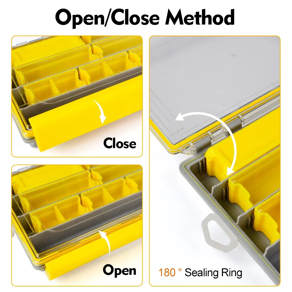 Caja de aparejos de pesca Proberos, organizador de caja de aparejos de plástico con divisores extraíbles, caja de almacenamiento para señuelos y almacenamiento de aparejos terminales - imagen 3