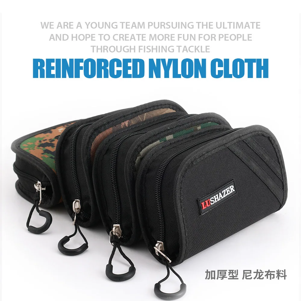 Bolsa de pesca portátil de gran capacidad, lona con cremallera, lentejuelas, cuchara, señuelo, caja de aparejos, anzuelos, Spinner de mano, estuche de almacenamiento para exteriores