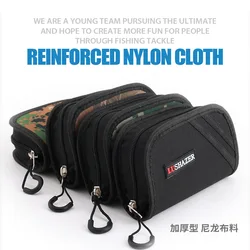 Bolsa de pesca portátil de gran capacidad, lona con cremallera, lentejuelas, cuchara, señuelo, caja de aparejos, anzuelos, Spinner de mano, estuche de almacenamiento para exteriores