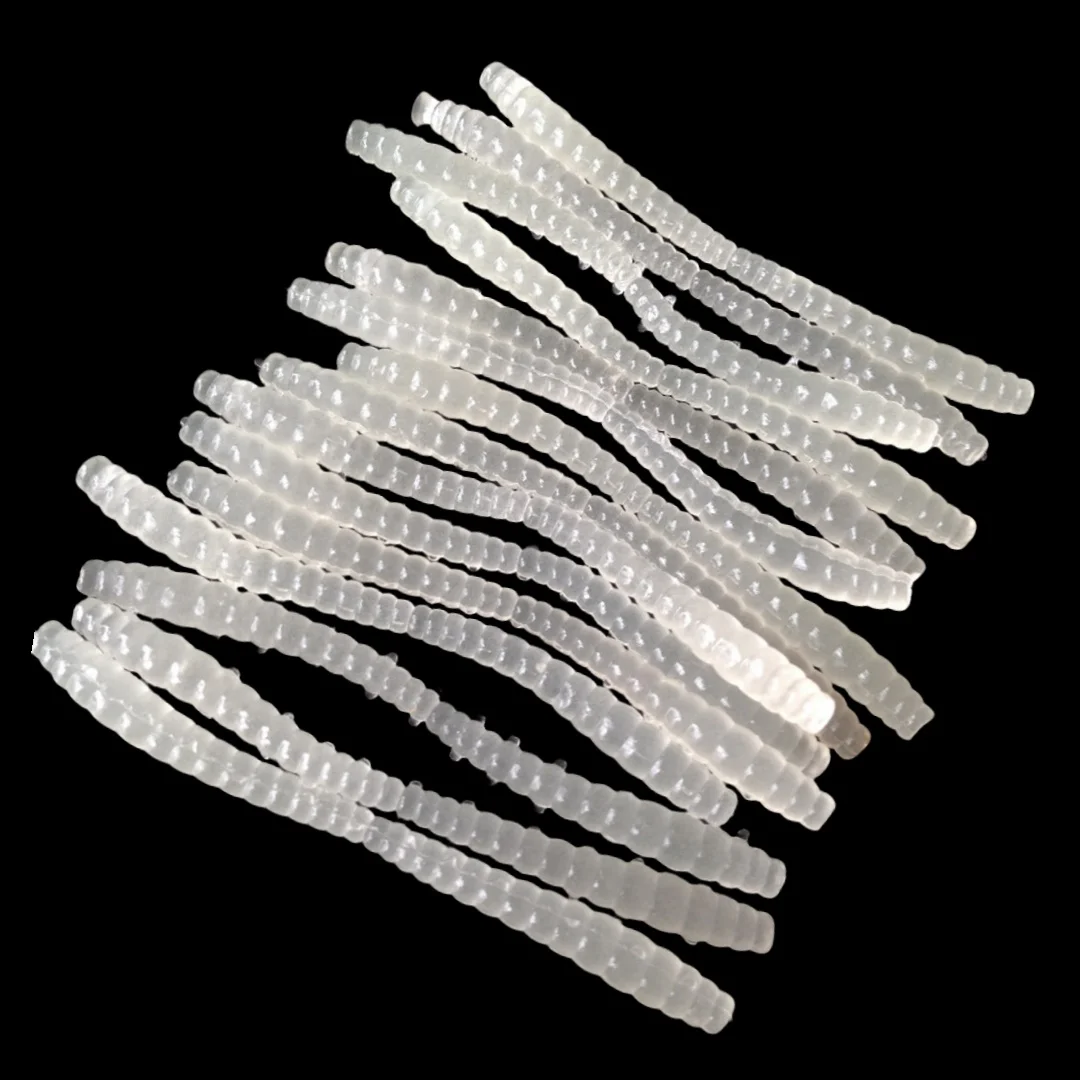 Swolfy 20 unids/pack 5,8 cm 0,5g señuelo de pesca luminoso de PVC cebo de lombriz aparejos de pesca brillantes accesorios de pesca - imagen 2