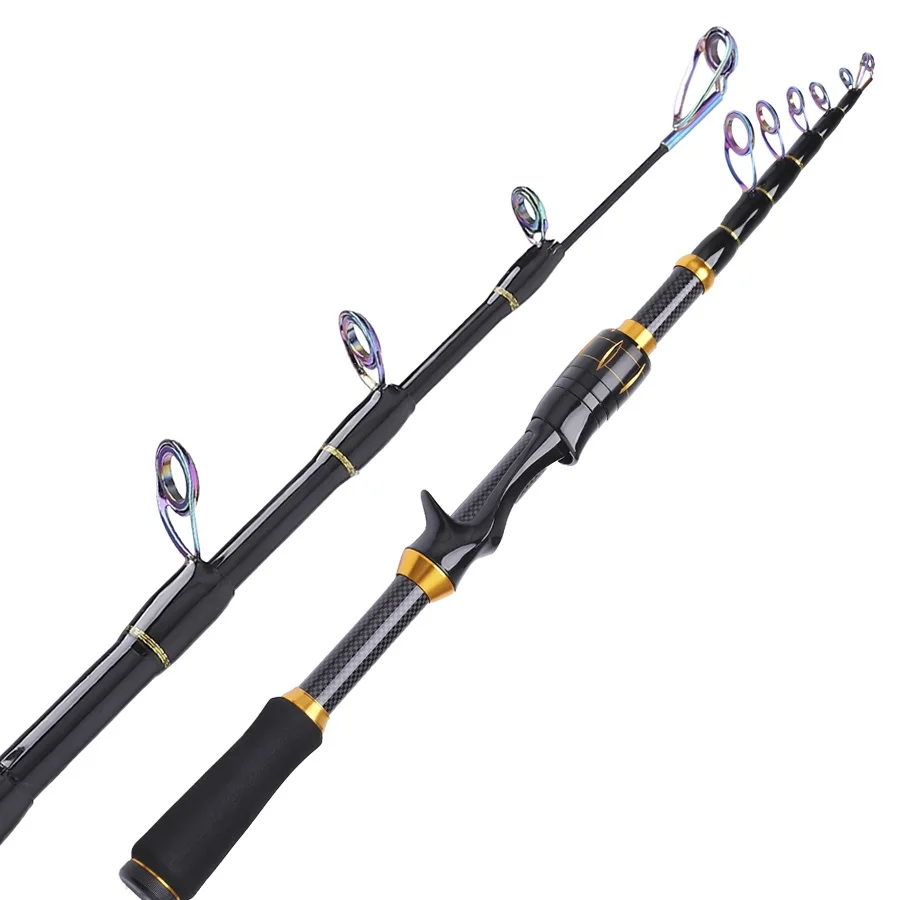 FTK 1,5 m 1,8 m 2,1 m caña de pescar de fundición telescópica Mini C.W H 10-30g cañas de señuelo de fibra de alto carbono herramientas de viaje Baitcasting - imagen 2