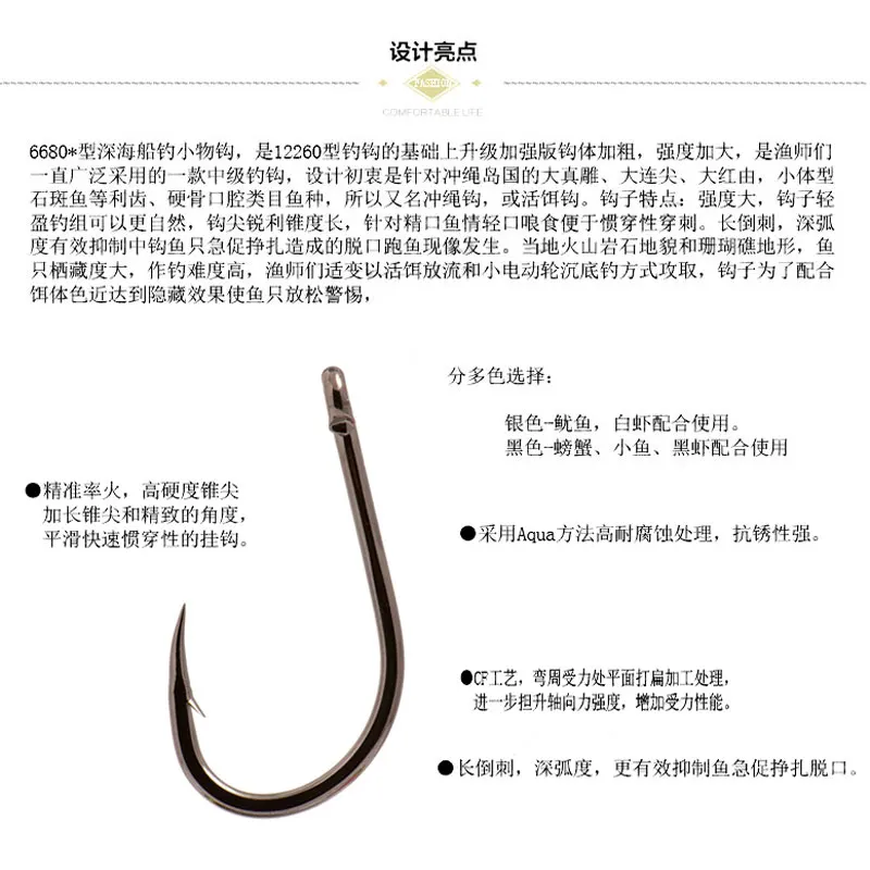 Gamakatsu-anzuelo de pesca de aguas profundas, gancho de mero, gancho de liberación inferior - imagen 3