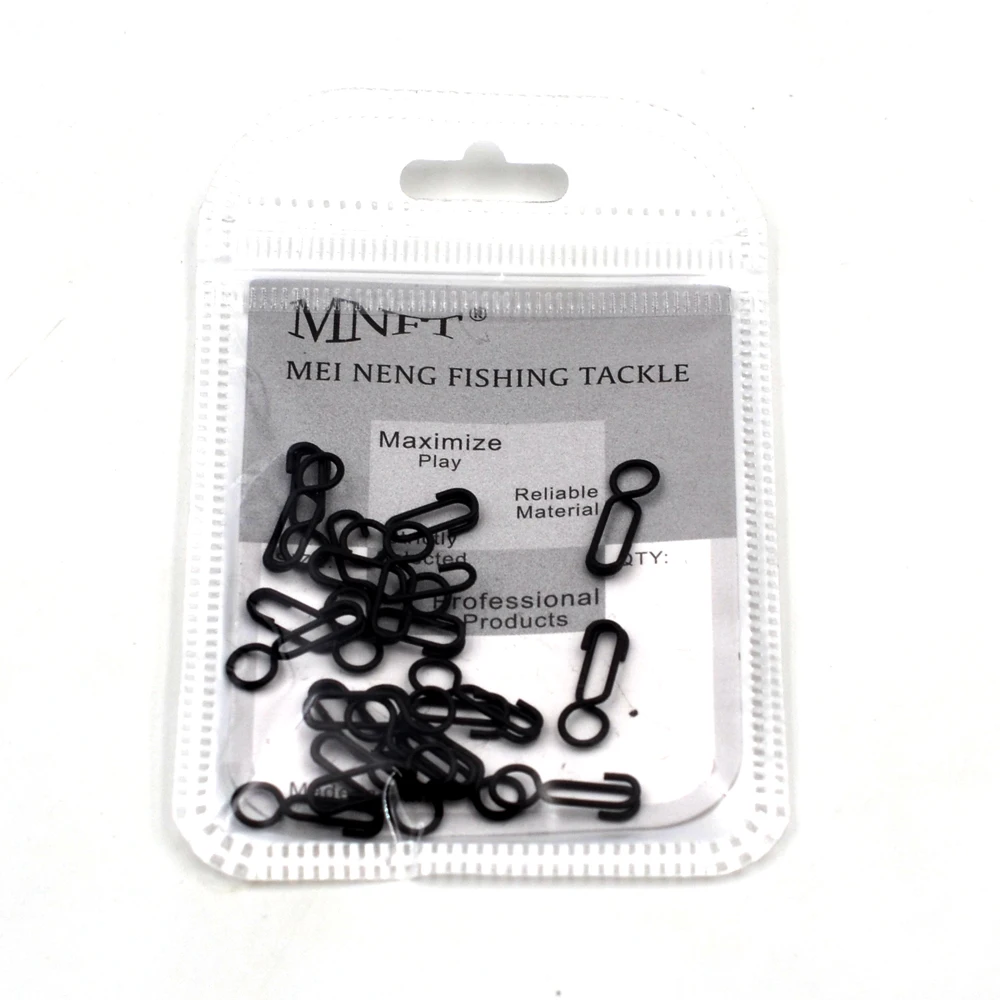 MNFT 30 Uds. Clips de enlace rápido para pesca de carpa, conector de seguridad a presión de cabeza redonda, Pin negro mate, accesorios para aparejos de Terminal de pesca de carpa - imagen 4