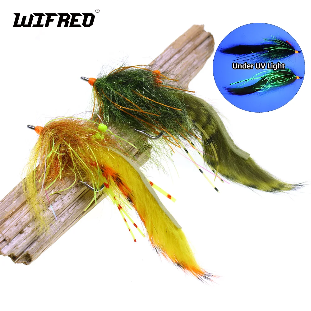 Wifreo 3 uds/4 Uds 2/0 tira de liebre Zonker Streamer mosca con púas gancho de acero inoxidable Tarpon Bunny Fly Bass Pike cebos de señuelo de pesca - imagen 2