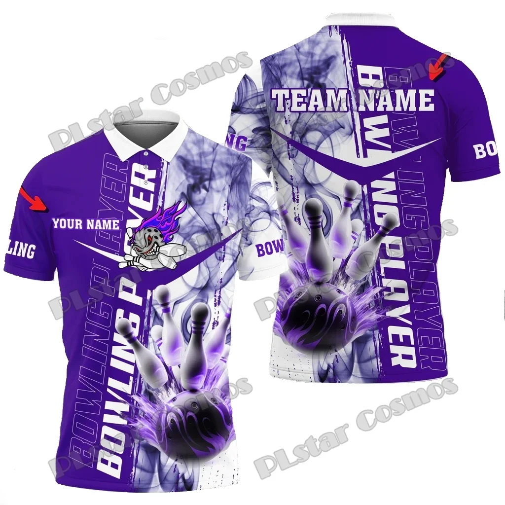 Camisas polo para hombre con estampado 3D de nombre personalizado Multicolor de bolos ahumados y pines, Polo Premium Unisex informal de verano PLP71 - imagen 3