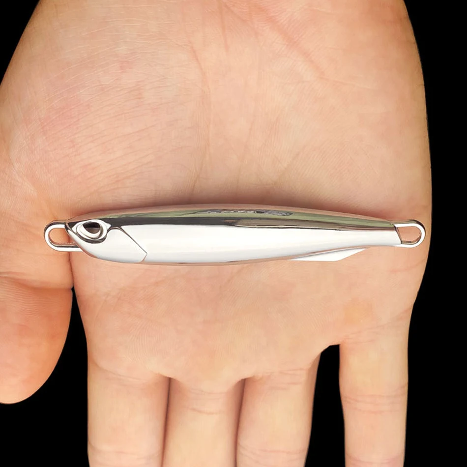 Cebo Biónico de estilo japonés, cebo de pesca de pipeta de agua dulce y salada, aleación de zinc, placa de hierro larga, 7g/10g/15g/20g, 2 unidades por lote - imagen 5