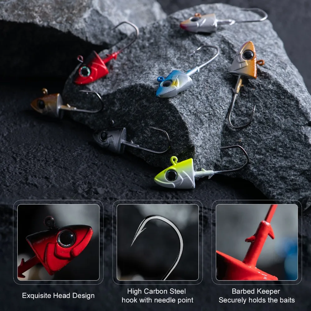 Goture Jig Head-Juego de anzuelos de pesca, 7g, 10g, 14g, 21g, 28g, 32g, ojos 3D, accesorios de cebo blando, aparejos de pesca de lubina de agua salada - imagen 4