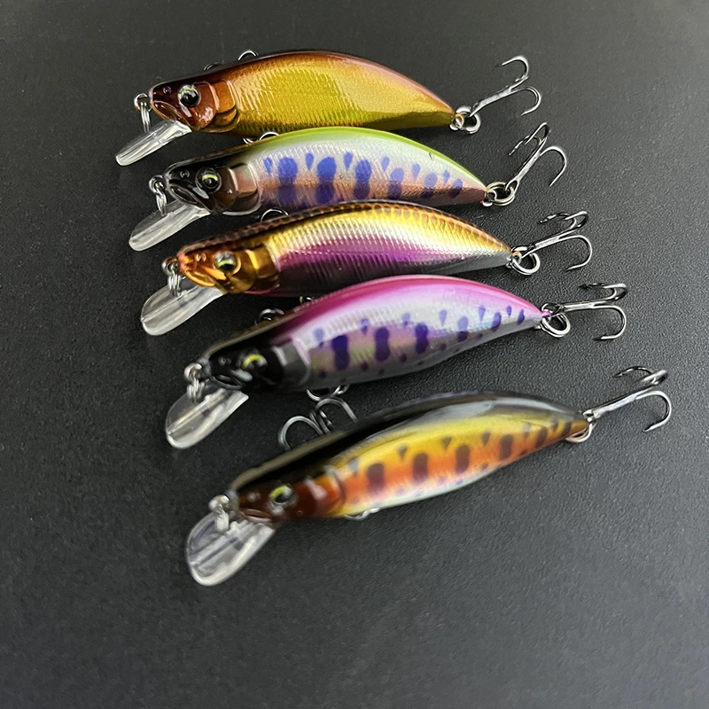 Mini señuelo de pececillo que se hunde, cebo Artificial Wobbler japonés para trucha, lubina, corriente de montaña, Swimbait, accesorios de pesca, 4,2g, 51mm - imagen 4