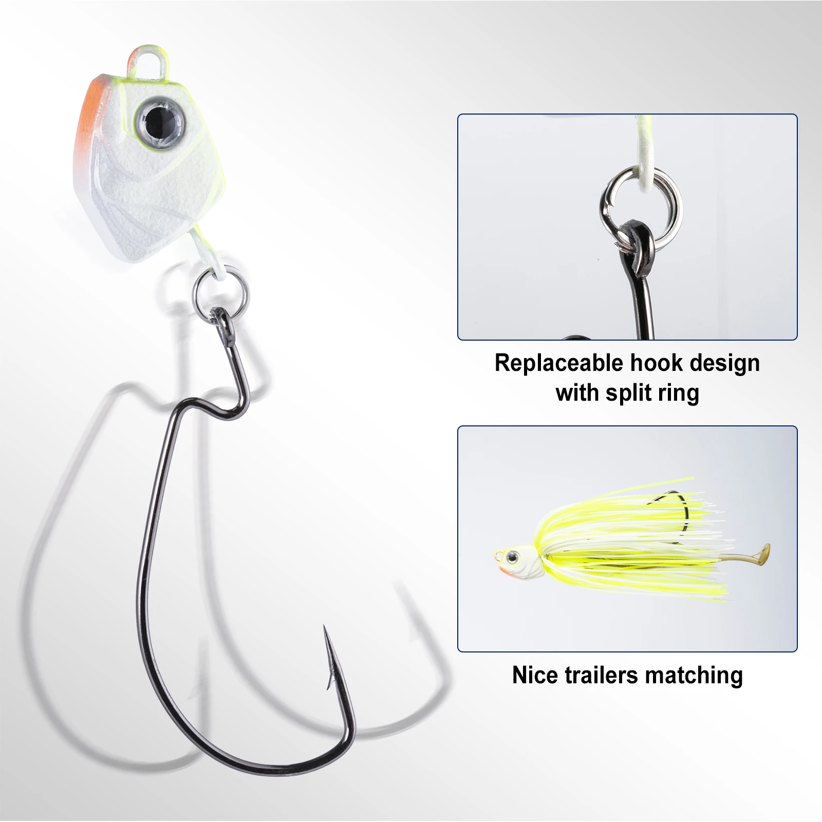 Goture-Cebo giratorio de Metal, anzuelo de pesca de 8cm, 15g, 18g, 20g, cuchara de alambre, Wobblers, aparejos para carpa, señuelo de pesca de lubina, 5 unidades por lote - imagen 5