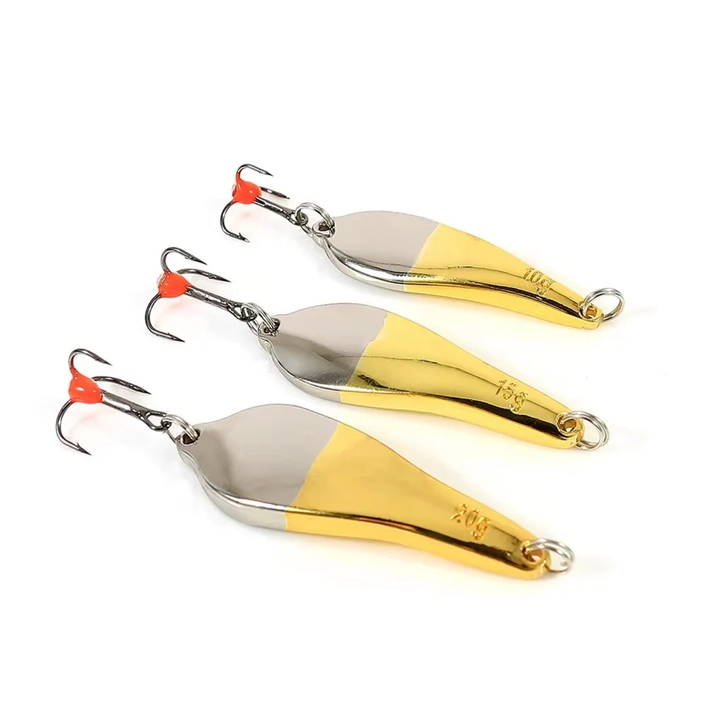 FTK 10g 15g 20g cuchara de Metal señuelo de pesca invierno duro cebo Artificial cuchara accesorios de pesca en hielo Wobblers Bass - imagen 3