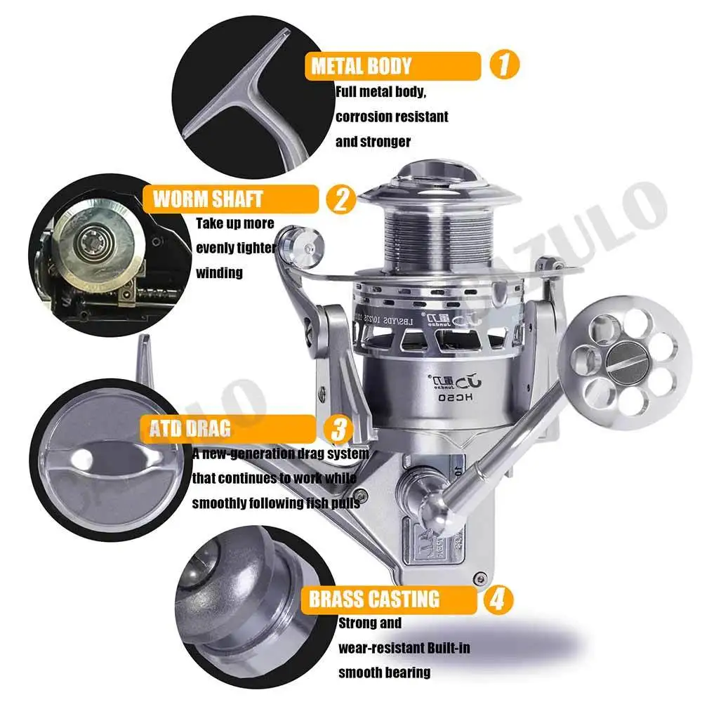 Carrete De Pesca Cnc De cuerpo metálico, bobina giratoria, 10 rodamientos De acero inoxidable, rueda De carpa, aparejos Moulinet - imagen 3