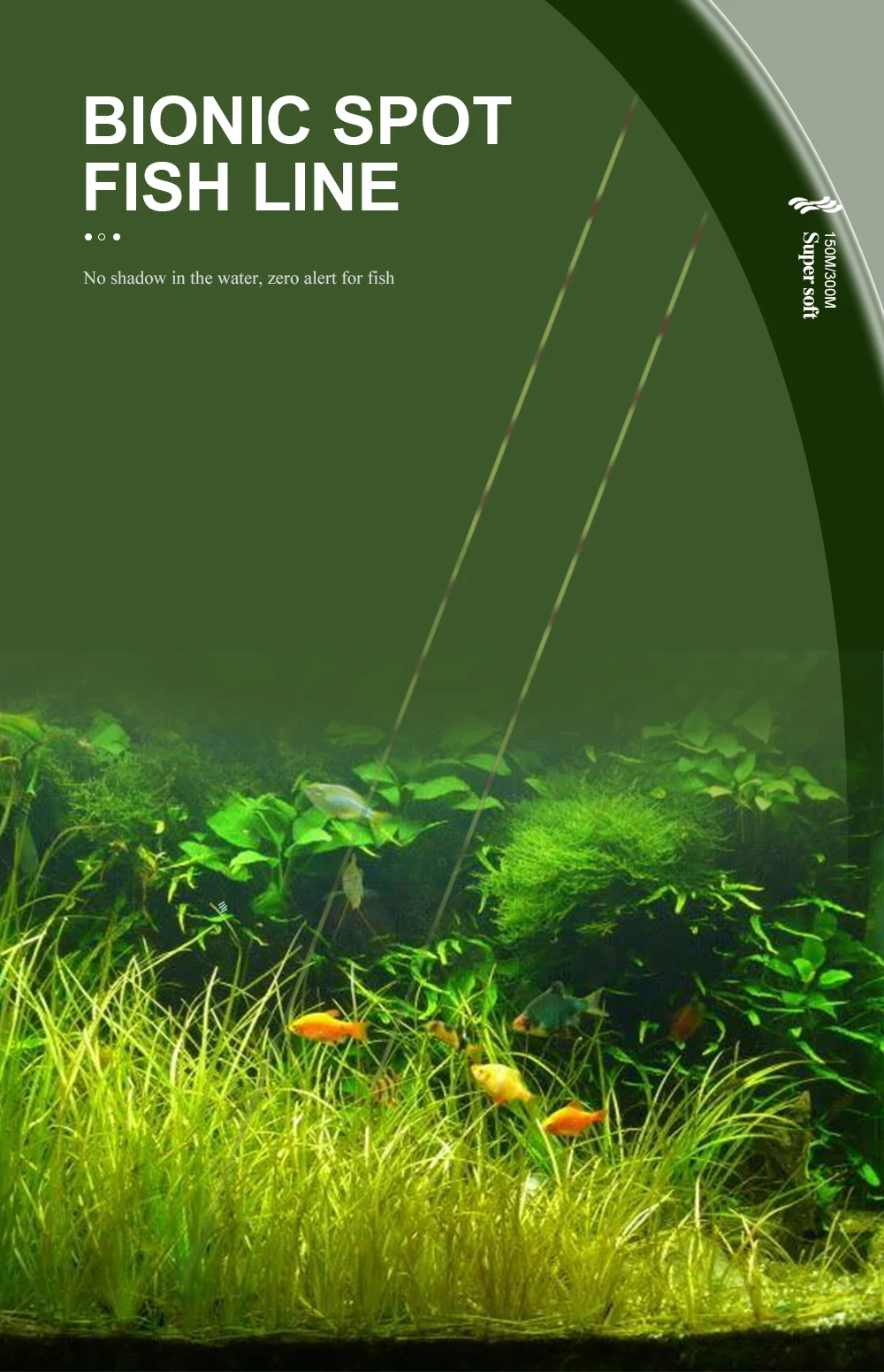 Un acuario verde con peces y plantas