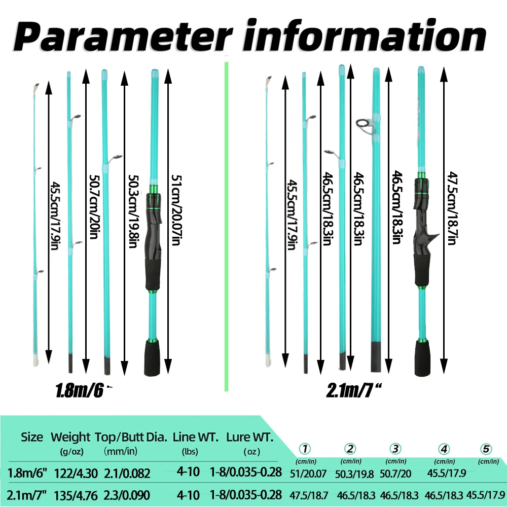 Caña de pescar de carbono portátil multifuncional, 4/5 secciones, acción media, intercambiable de manos izquierda y derecha, caña de señuelo de carbono telescópica - imagen 4