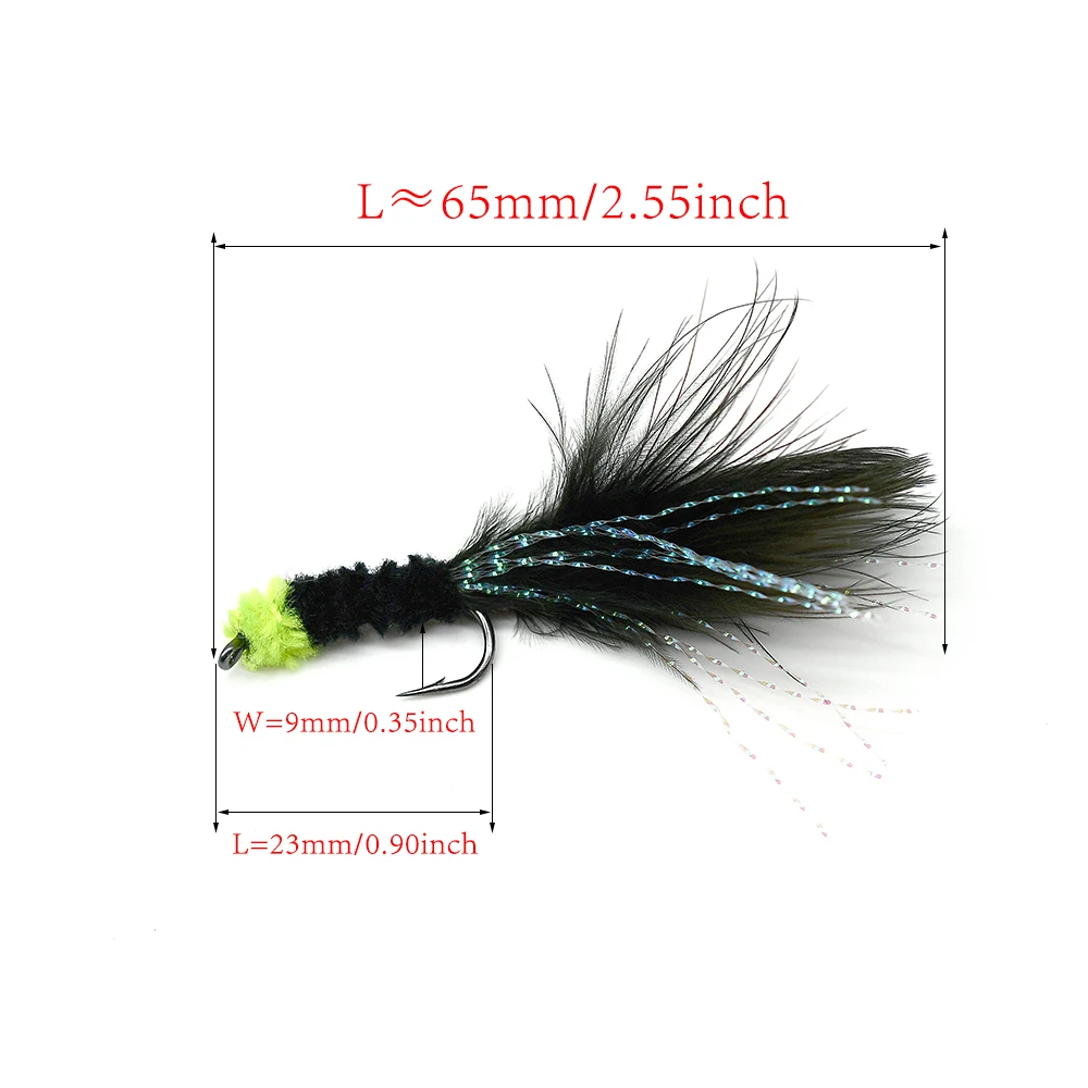 Woolly Bugger negro – Mosca streamer para trucha MNFT - imagen 4