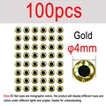 100pcs Gold 4mm