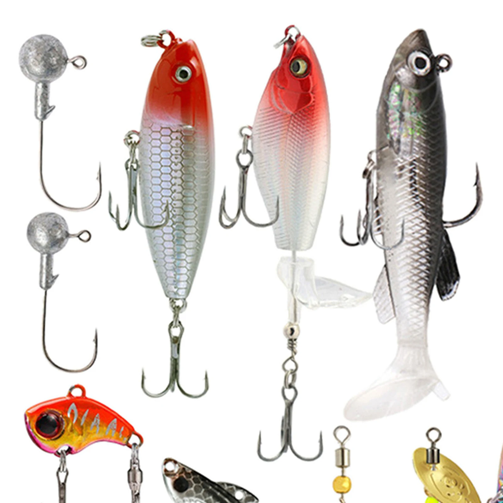 Juego de Señuelos de Pesca de 24 Uds., Jigging Minnow Spinner, Kit de cebo de calamar, calendario de Adviento, regalo para amantes de la pesca, aparejos de pesca portátiles - imagen 5