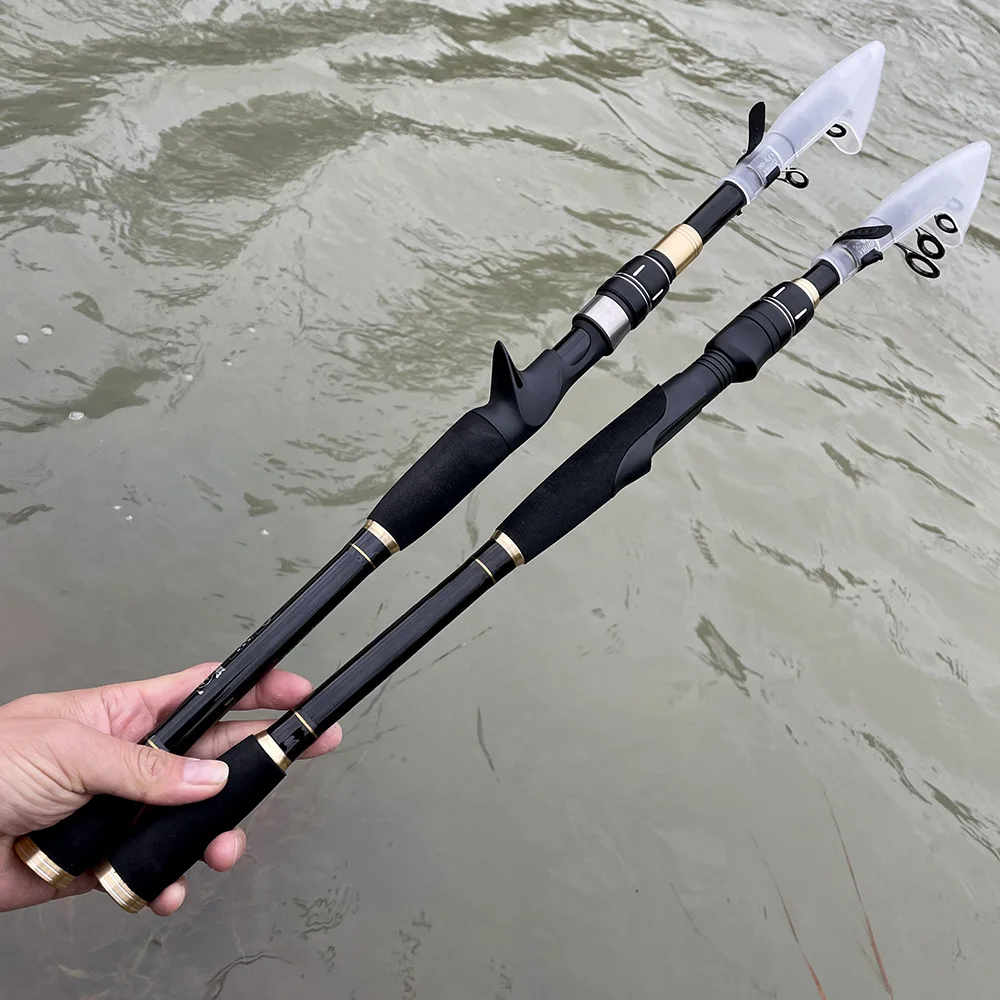 Caña de pescar de carbono ultraligera, caña de fundición giratoria, señuelo telescópico, aparejos de pesca de mar para agua salada, 1,6 M-2,4 M - imagen 3