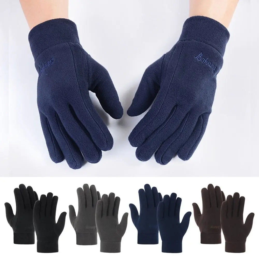 Guantes de conducción para otoño e invierno, manoplas gruesas de felpa con dedos completos para deportes al aire libre, guantes cálidos peludos para mujer - imagen 2