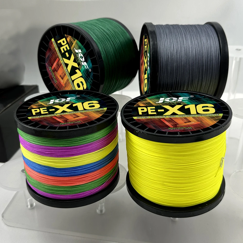 JOF-sedal de pesca trenzado de Pe, 0,16-0,8mm, 16 hebras, 100-1000M, para pesca en el mar, 25-200LBS, resistente al tejido, aparejos de pesca súper potentes - imagen 5